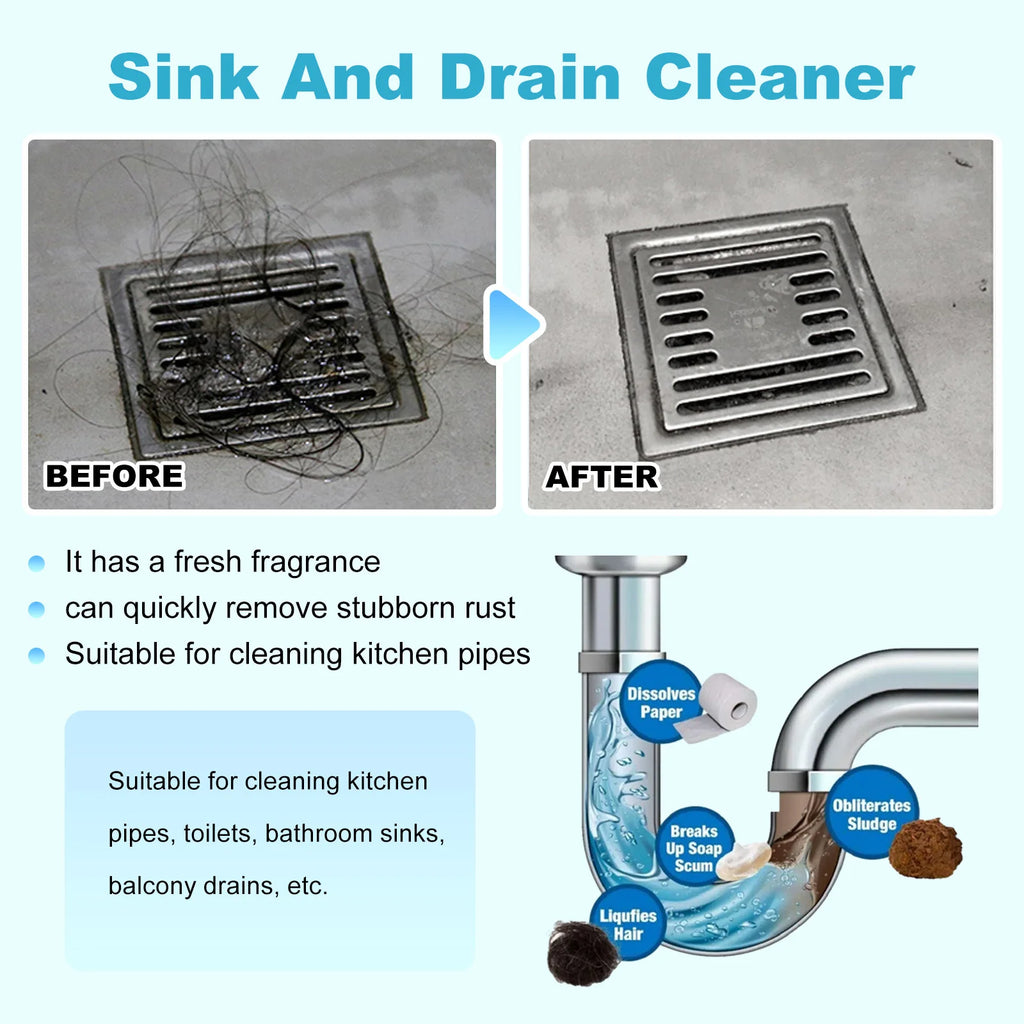 Pipe Dredging Agent Unclog Blocked Pipe Removing Dirt Odor Anti Corrosion Not Damage Pipe Restore Smooth Flow Dredging Agent Oasis Select