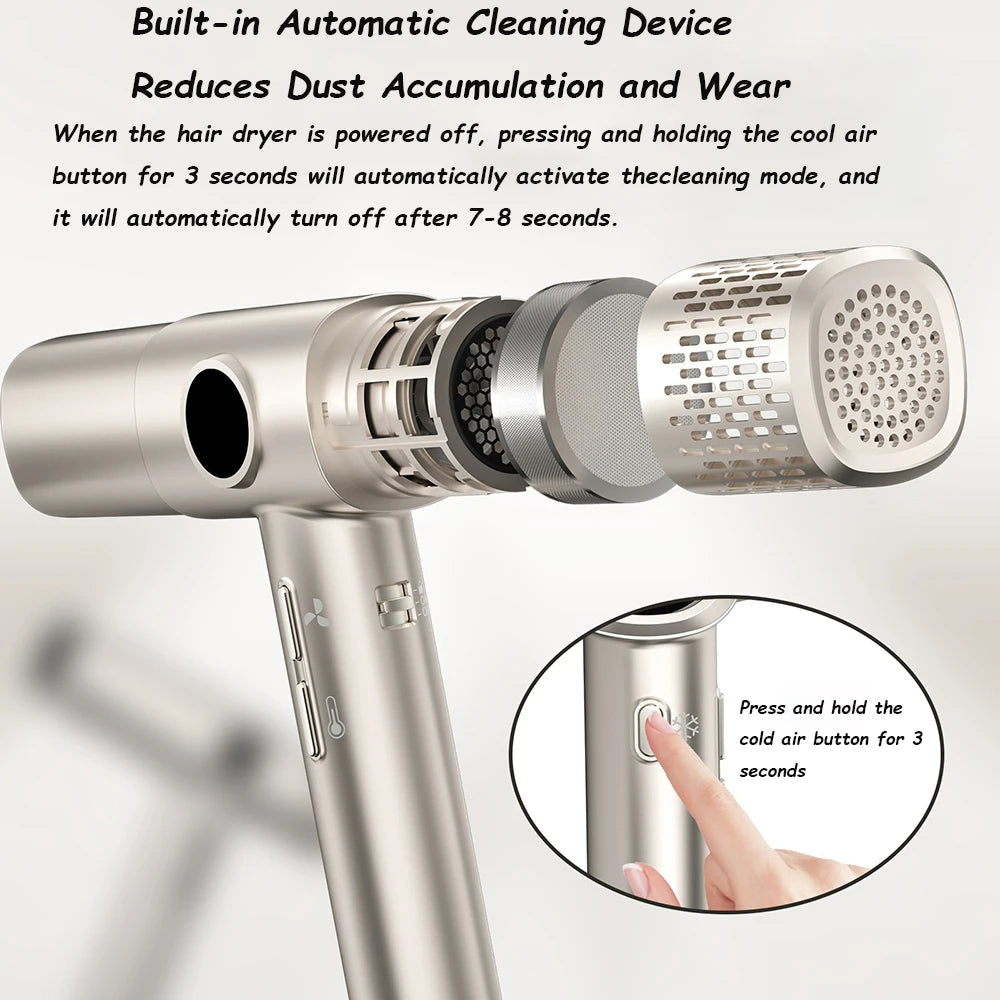 URGGU S2 High-Speed Hair Dryer LCD 110000RPM Brushless Motor