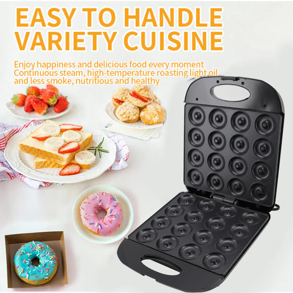Mini Donut Maker Machine 16 Hole Non Stick Doughnut Machine 1400W Smart Temperature Control Easy To Clean Efficient for Home Oasis Select