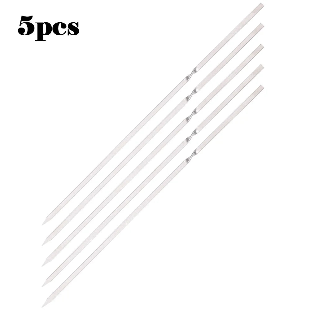 Part Barbecue Skewers Titanium Useful Professional 5PCS BBQ Barbecue Skewers Camping Functional Grilling Kabob Oasis Select 40cm