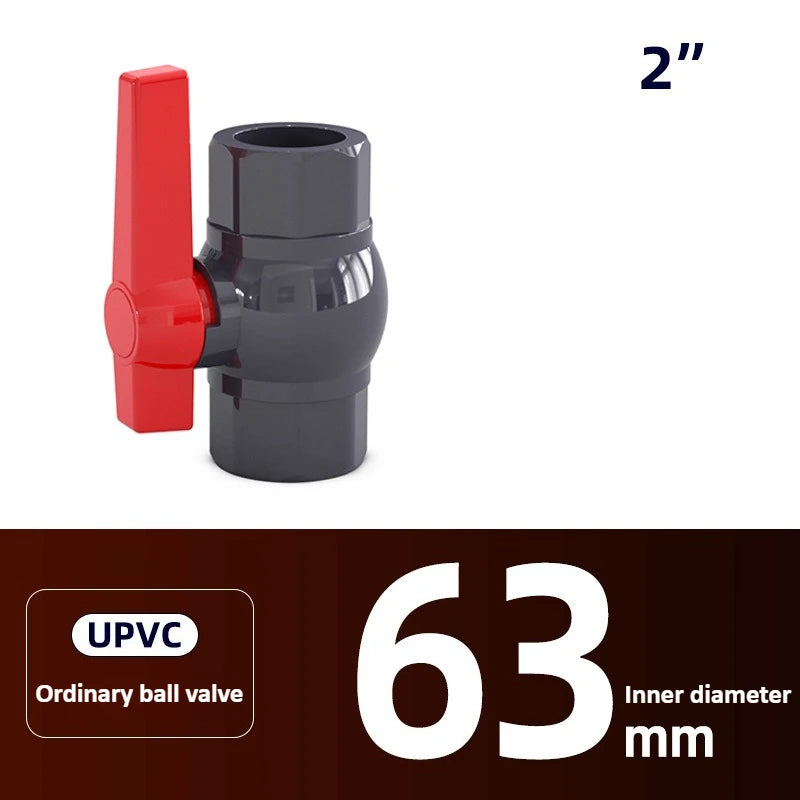 Dark Gray Long Handled Ball Valve PVC DN15 20 25 32 40 50 Plastic Single-sided Fittings Switch Socket Industrial Adhesive Oasis Select 2 DN50 63mm