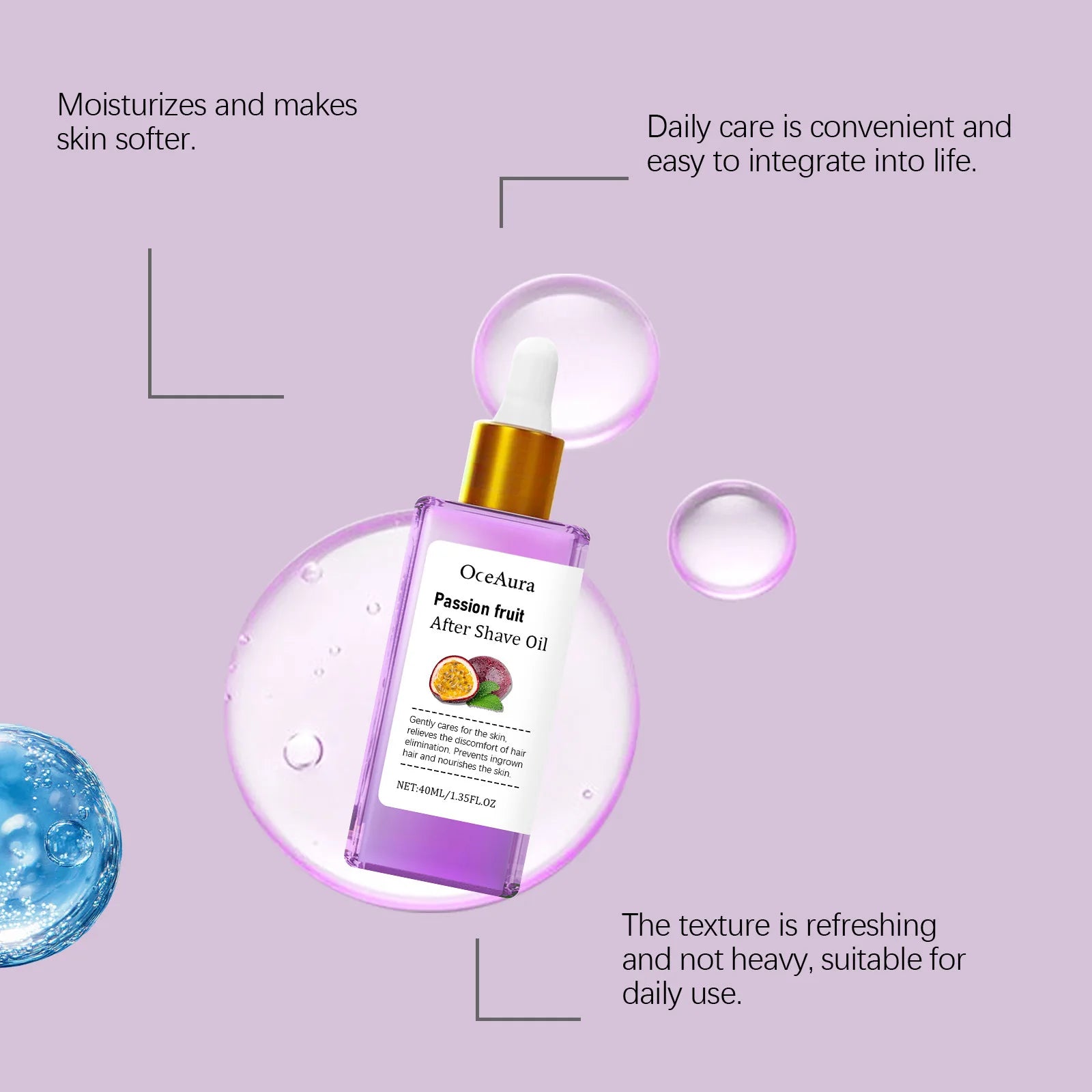 OCEAURA Passion Fruit Hair Removal Essential Oil Inhibit Hair Growth Relieve Discomfort Sooth Hair Removal Massage Essential Oil Oasis Select
