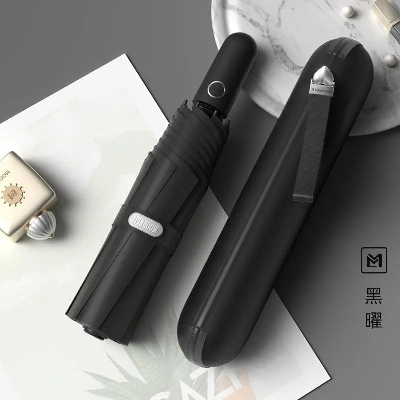 Upf50+ Automatic Sun Umbrella UV Protection Compact Portable Folding Rain and Sun Umbrella Oasis Select Black Yao