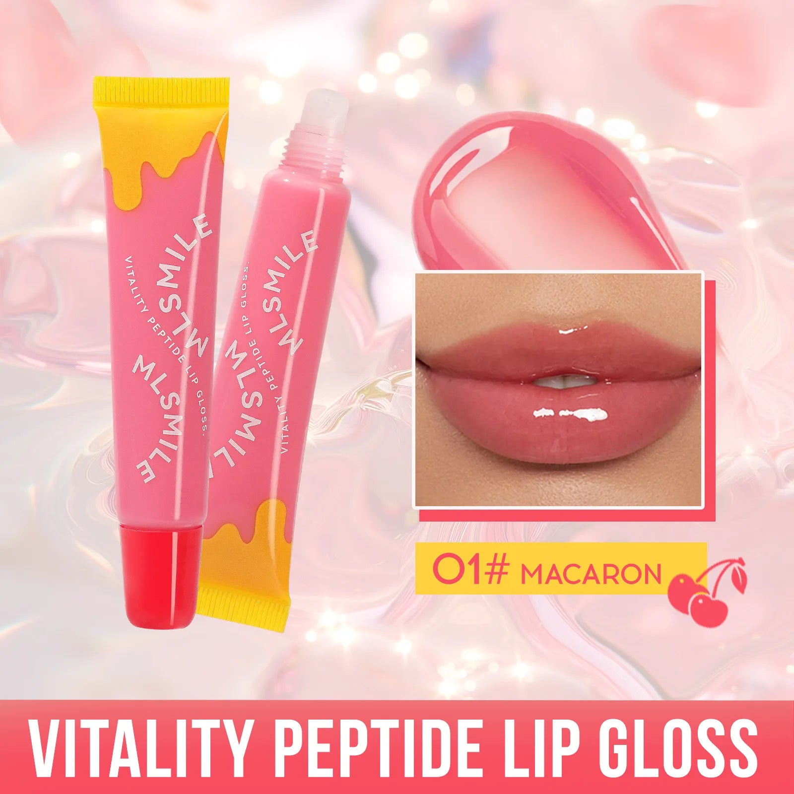 MLSMILE Peptide Lip Gloss – Plumping, Clear & Long-Lasting