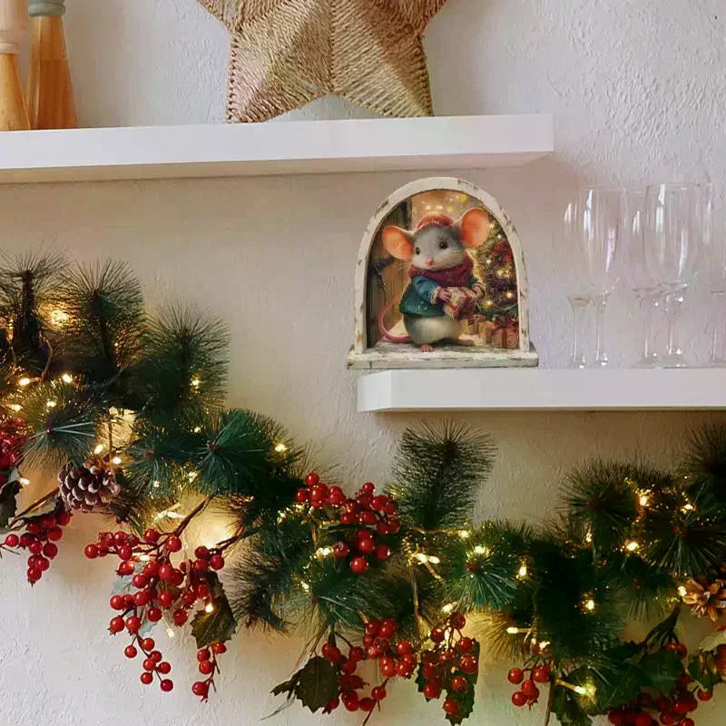 Christmas Mouse Hole Wall Stickers | Festive Home Decor
