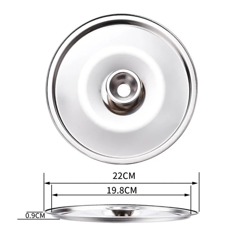 New 10-24cm Round Pot Lid Thicken Stainless Steel Lid Pot Cover Universal Replacement Saucepan Cover Kitchen Supplies Oasis Select 22cm