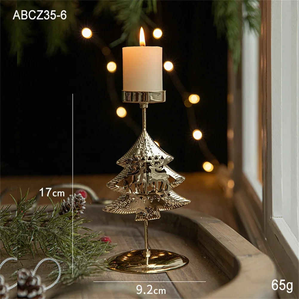 Festive Candle Holder Vintage Candle Holders Christmas Decor Metal Material Versatile Use Vintage Design 17cm Size Oasis Select Christmas trees China Mainland