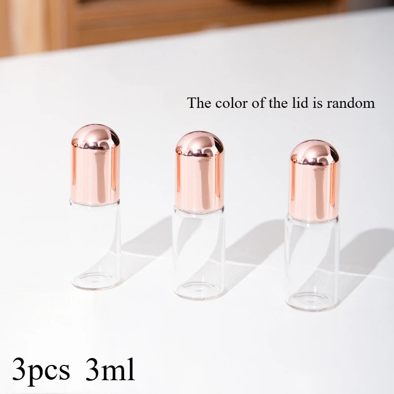 3Pcs 1ml 2ml 3ml Mini Roller Ball Perfume Bottle Portable Refillable Travel Essential Oil Container Cosmetic Containers Oasis Select Glass 3pcs 3ml