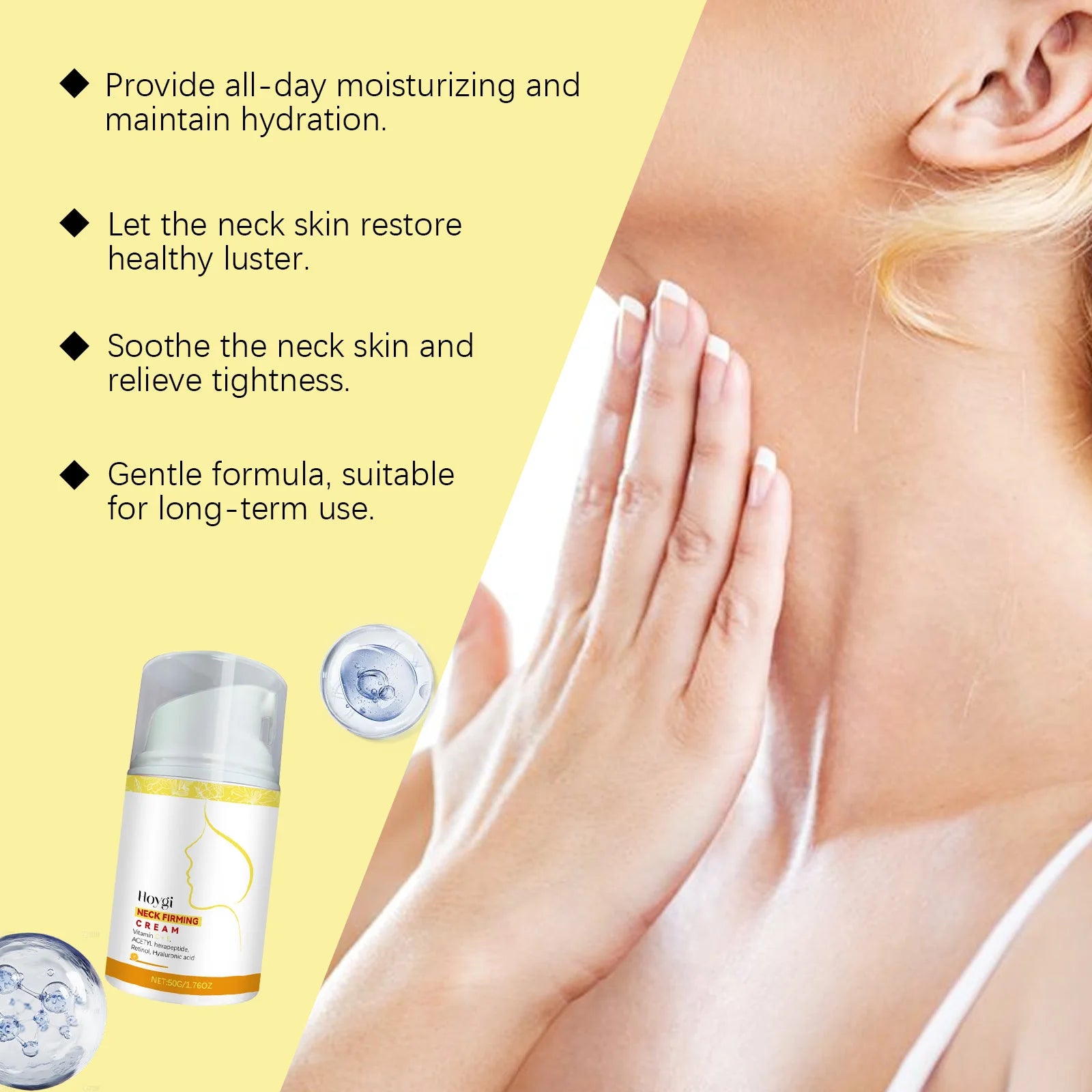 Hoygi Retinol Neck Cream – Firming, Anti-Wrinkle & Lifting Neck Firming Cream Oasis Select