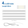 1.64FT 50CM 25W AC220V Led Fluorescent Light Energy Saving 1-6Pcs T8 LED Tube For Kitchen Dining Room Garage Shop Lighting ﻿ Oasis Select 4x T8 LED Tube White USA Powre Plug