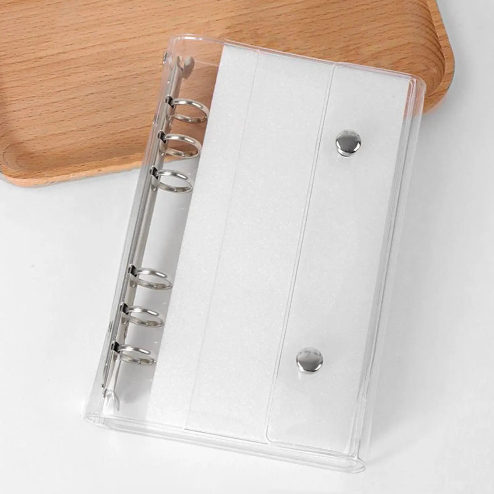 A6 A7 Transparent 6 Ring Binder Cover Clear PVC Notebook Closure Binder Cover Loose Leaf Folder for Ring-Bound Planner Pages Oasis Select