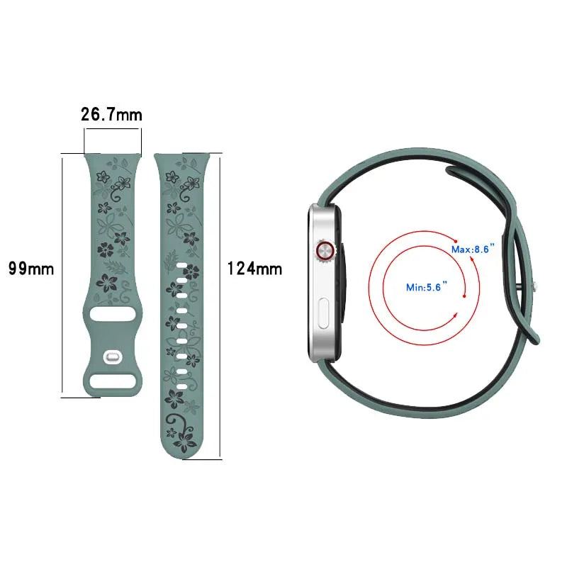 Two-Tone Floral Silicone Strap for Redmi Watch & Mi Band 8/9 Pro Silicone Watch Strap Oasis Select