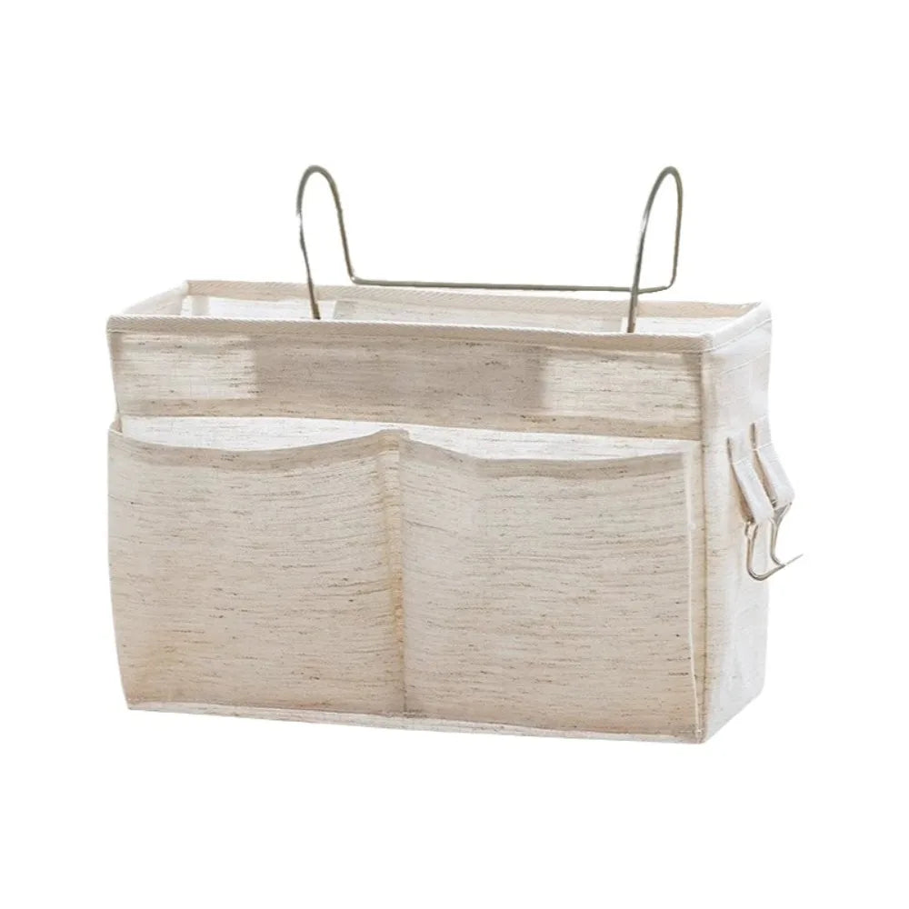 Hanging Storage Bag with Pockets | Cotton Linen Wall Organizer
