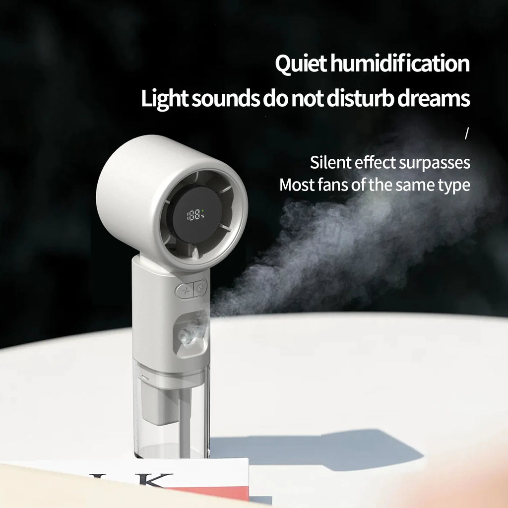 URGGU Portable Handheld Misting Fan | Digital Display & USB