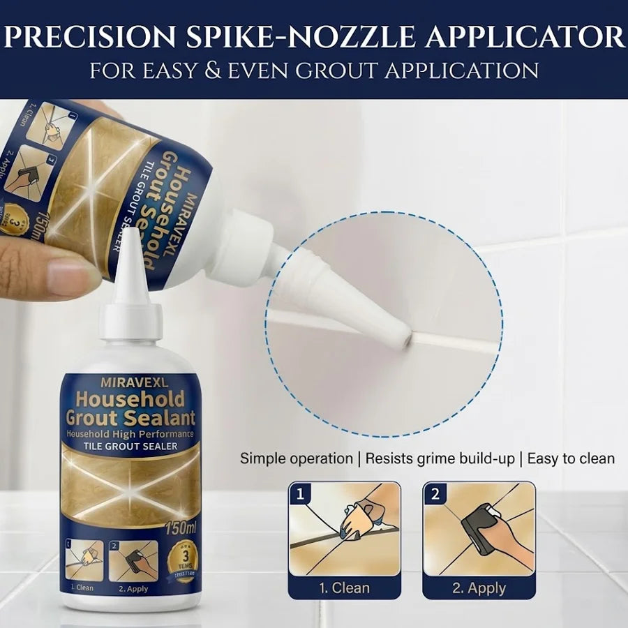 MIRAVEXL Waterproof Grout: Premium Home Tile Joint Filling & Repair Kit (Includes Tools) — Designed for Home Flooring Oasis Select