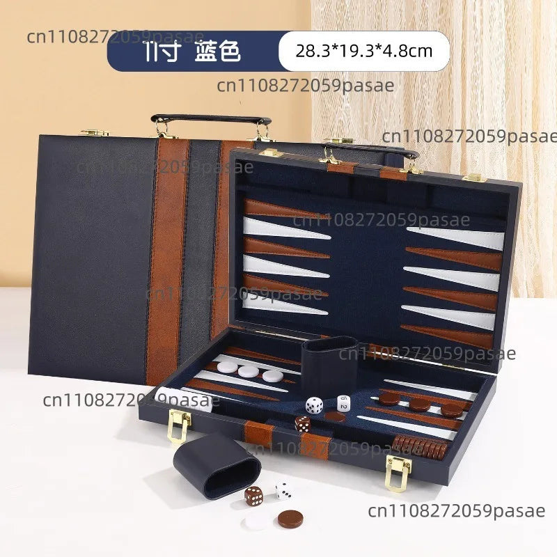 Travel Leather Backgammon Board Game Set – Premium Wood