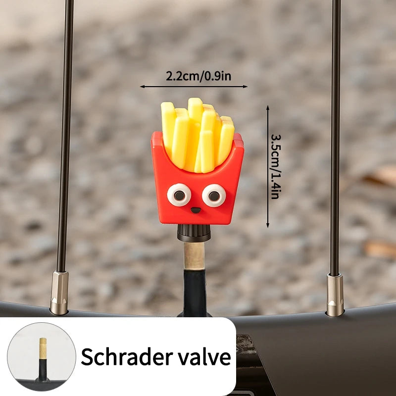 Tire Valve Cap Cartoon Universal Wheel Dust Cover Cute Air Stem Caps For MTB Mountain Bike Motorbike Accessories 1 Pcs Oasis Select J Schrader valve1PC