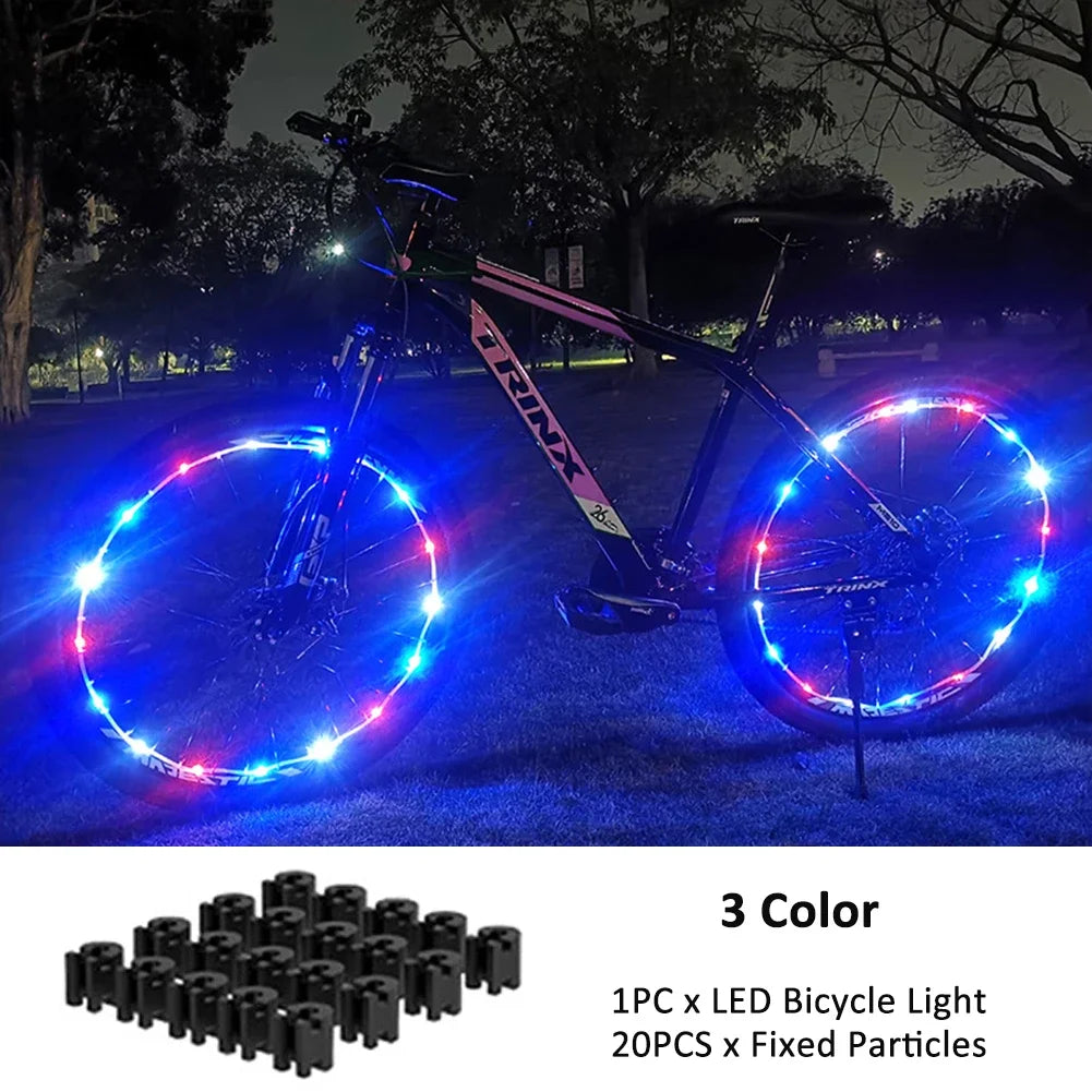 Bicycle Wheel LED Lights Mountain Bike Frame Decoration Lights Bicycle Spoke Lamp Night Riding Wheel Lamps Valve Lamp Oasis Select Red White Blue