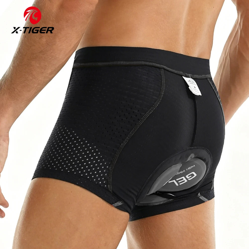 X-TIGER Men's Cycling Underwear with 5D Gel Cushioned MTB Boxer Cycling Shorts Road Cycling Underwear Cycling Equipment Oasis Select GRAY L