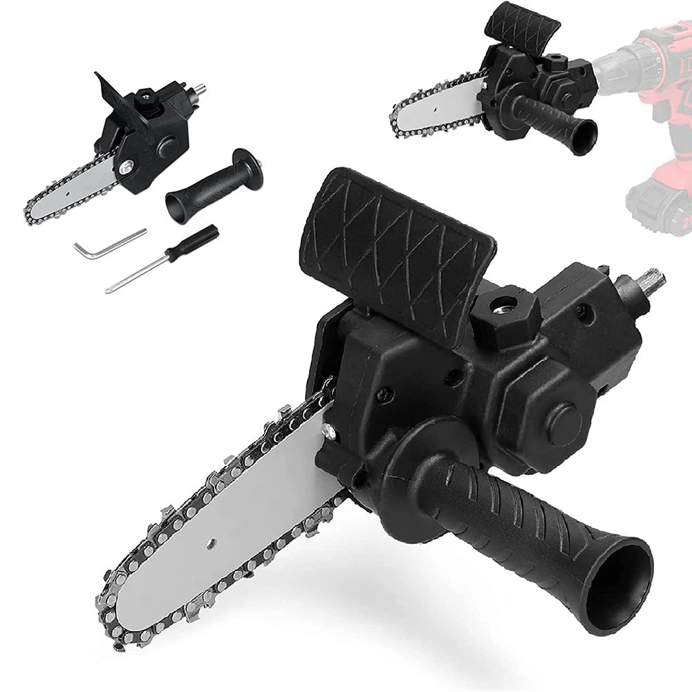 LIKE WISH Electric Drill Converter Into Electric Saw With 4 Inch Chain Mini Handheld Chain Saw Conversion Bracket Oasis Select