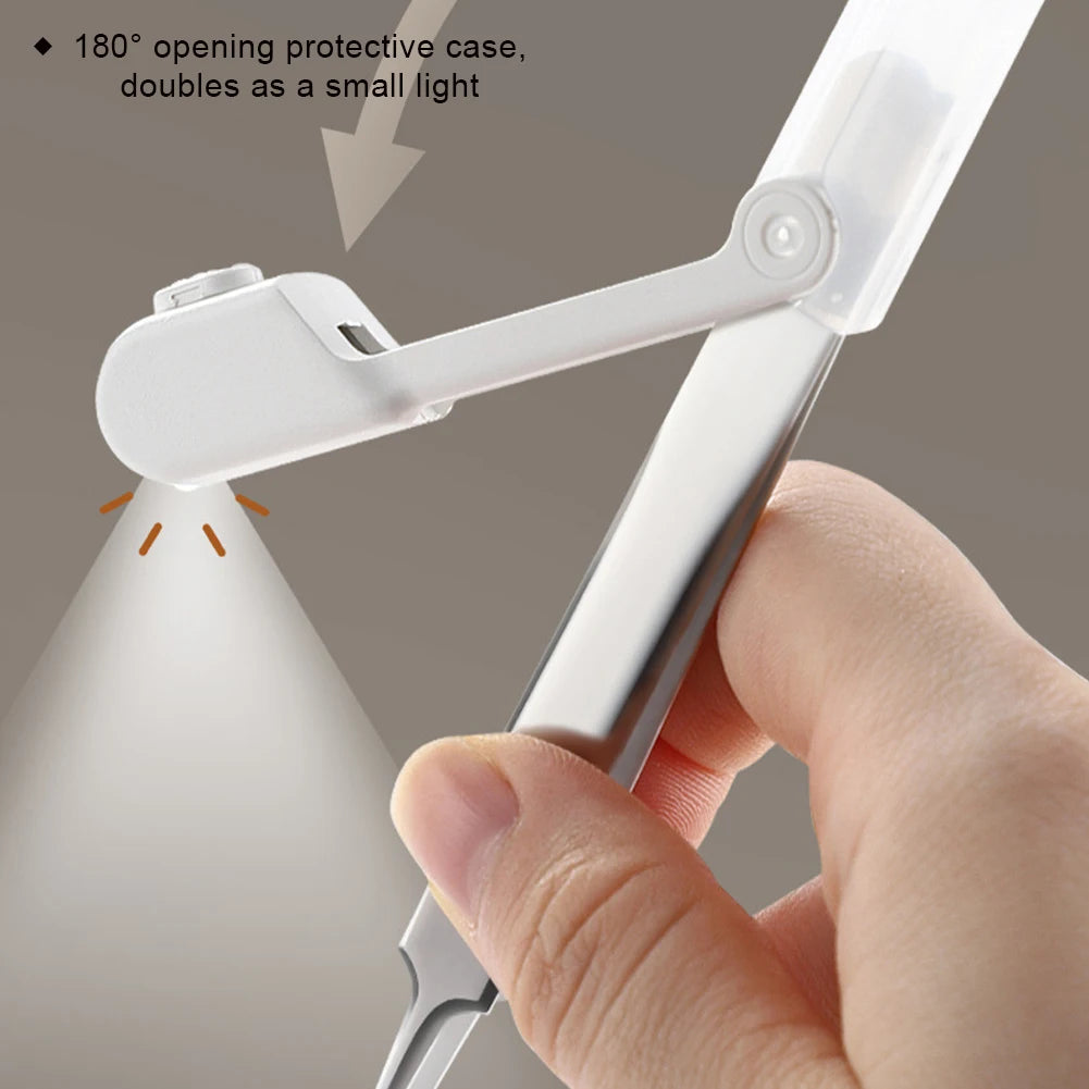 Professional Blackhead Tweezers Beauty Care Stainless Steel Comedones Extractor Acne Removal Tools With Light Oasis Select