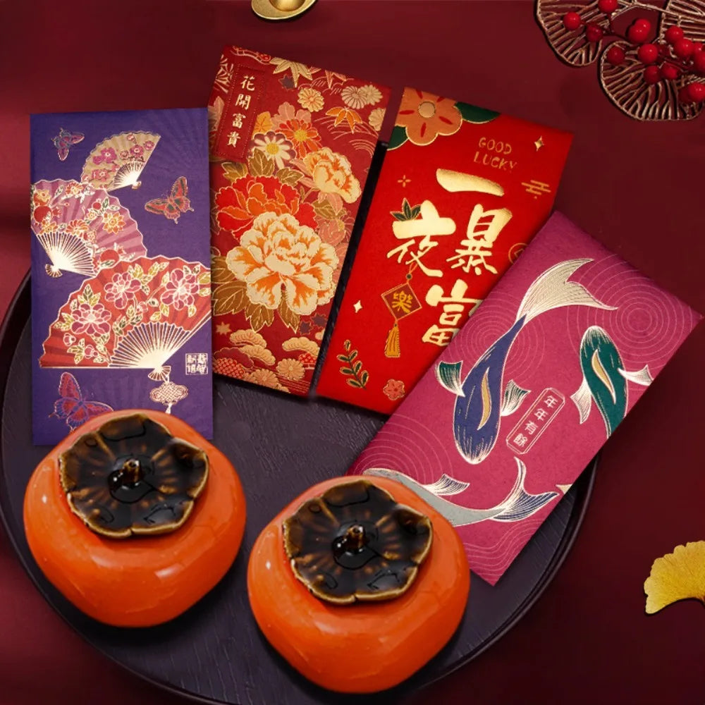 12pcs Chinese New Year Red Envelopes | Hot Stamp HongBao Gift