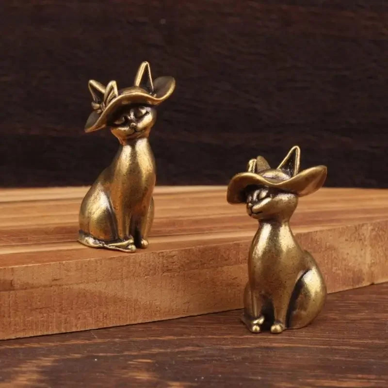 Brass Brass Princess Cat Statue Creative Animal Desk Ornaments Desktop Home Decor Collection Cute Statue Ornaments Oasis Select
