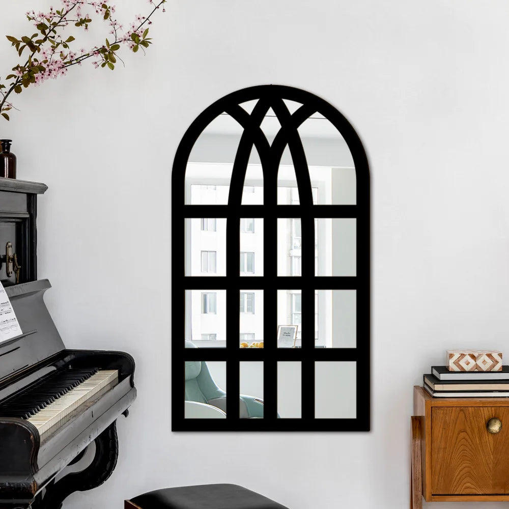 Wood and Acrylic Mirror Paste False Window Living Room Bedroom Study Decorative Wall Paste wall decor Oasis Select MZ423-C 82.6cm x 50.8cm