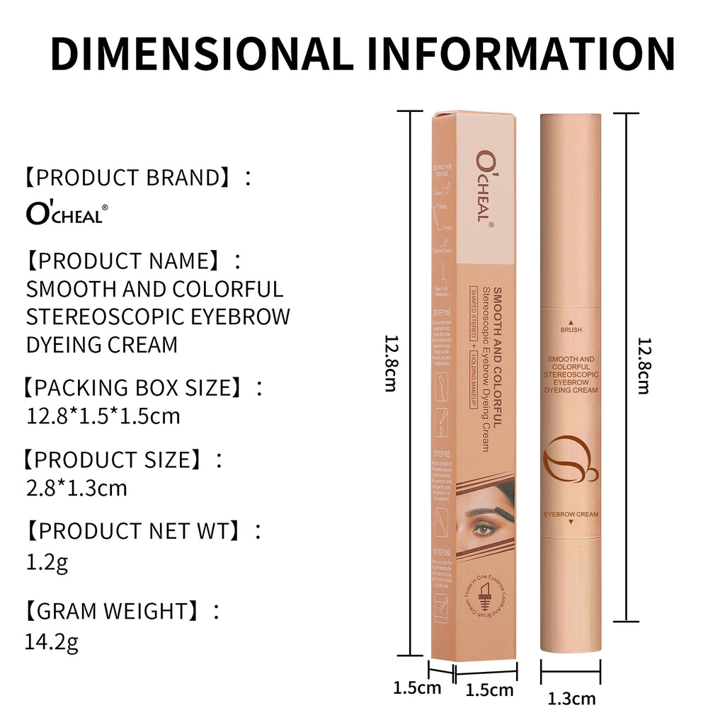OCHEAL 2 In 1 Eyebrow Dyeing Cream 3 Colors Waterproof Tinted Long-lasting Eyebrow Stamp Pencil Pomade Makeup Cosmetics Oasis Select