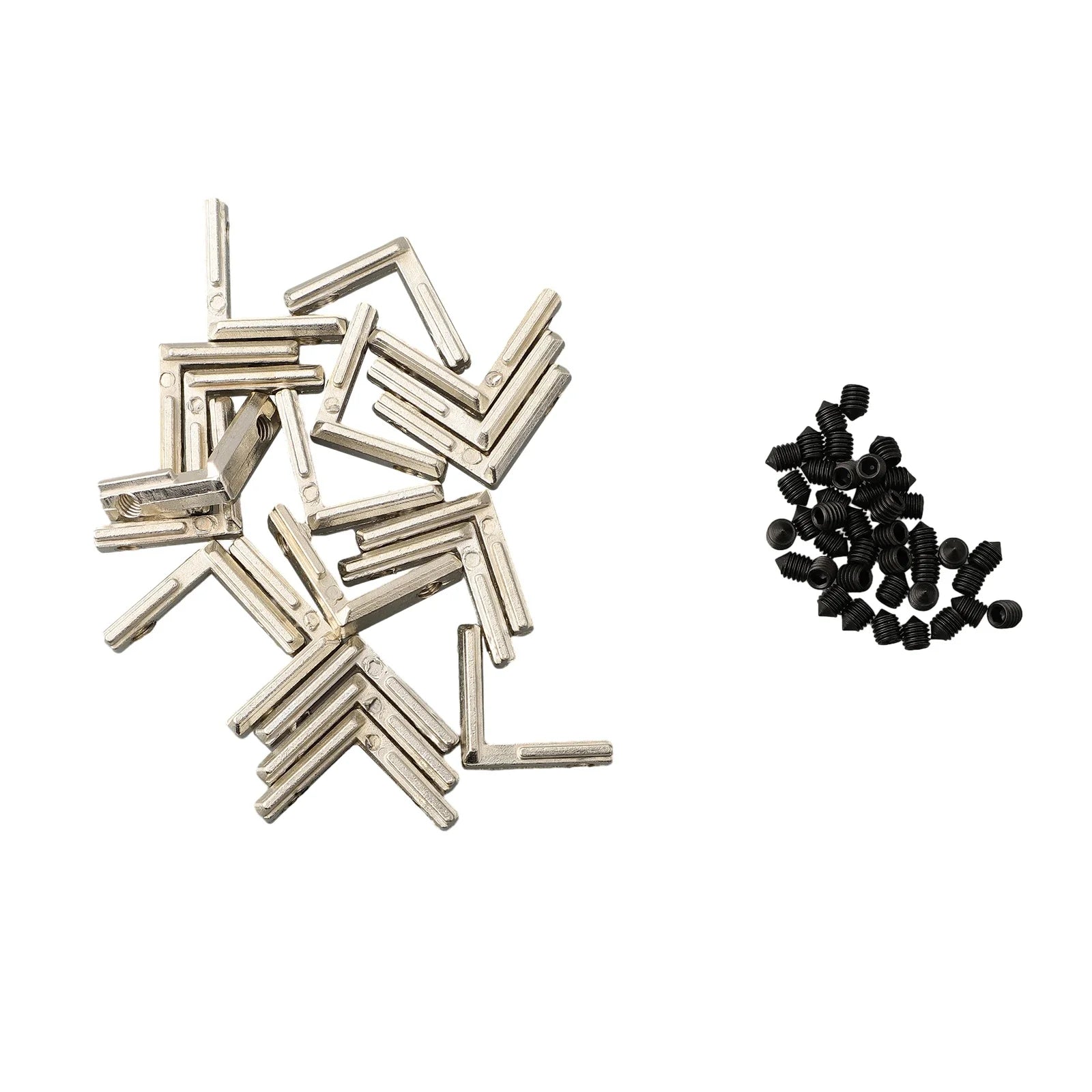 Set of 20 Zinc Alloy T Slot Corner Brackets for 2020 Aluminum Profiles with Nickel Plating for Rust Resistance and Use Oasis Select China Mainland