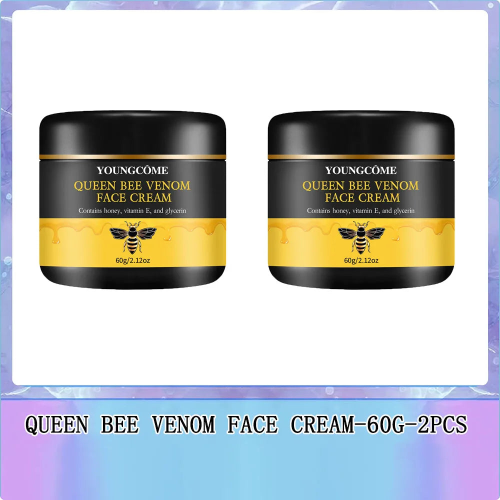 Queen Bee Venom Anti-Aging Face Cream - Collagen Boost & Deep Hydration, Wrinkle Reduction, Day/Night Moisturizer for All Skin Oasis Select 60G-2PCS