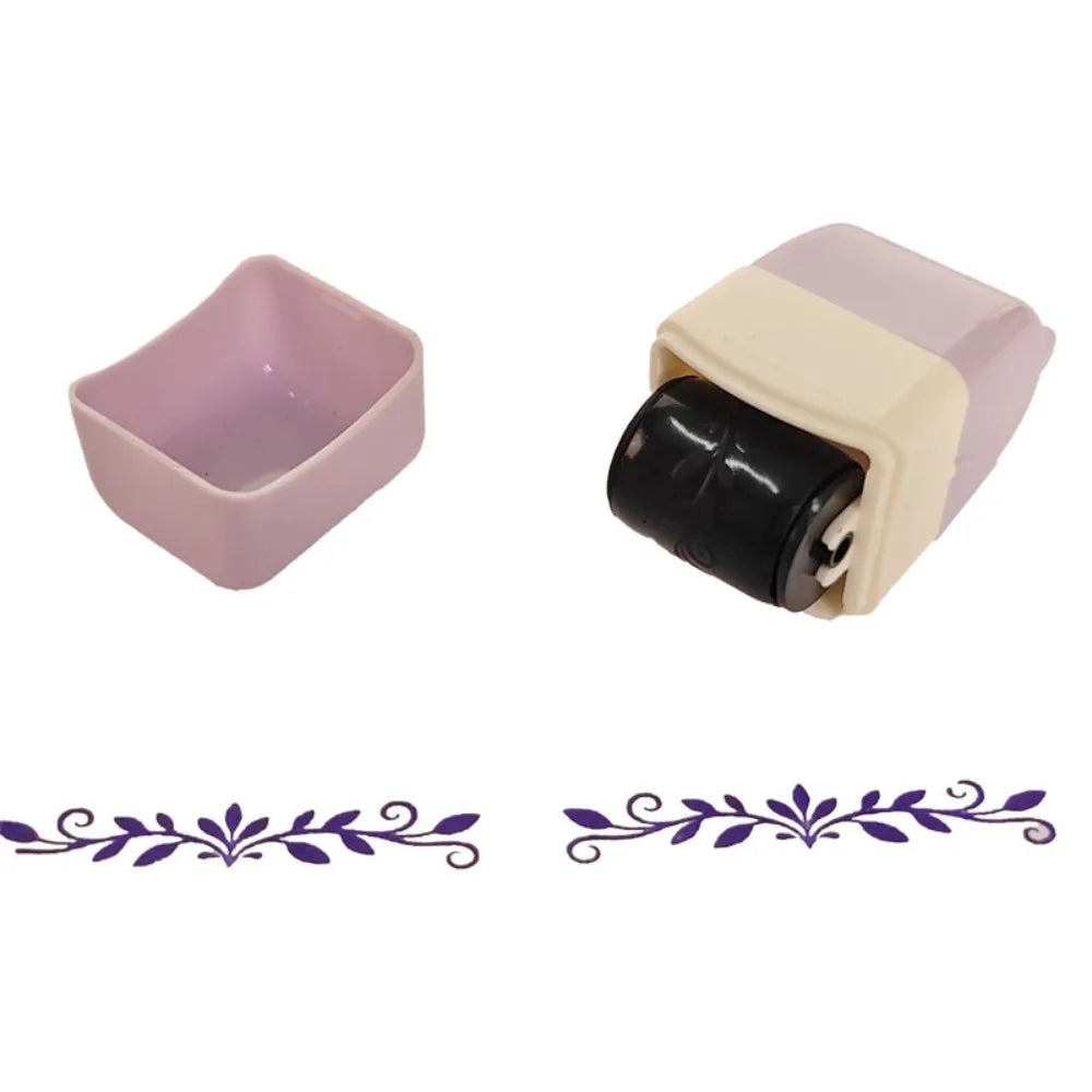 Convenient Lace Rolling Stamp DIY Handcraft Score Printing Pattern Roller Stamp Plastic Roller Sealing Painting Graffiti Gifts Oasis Select Purple