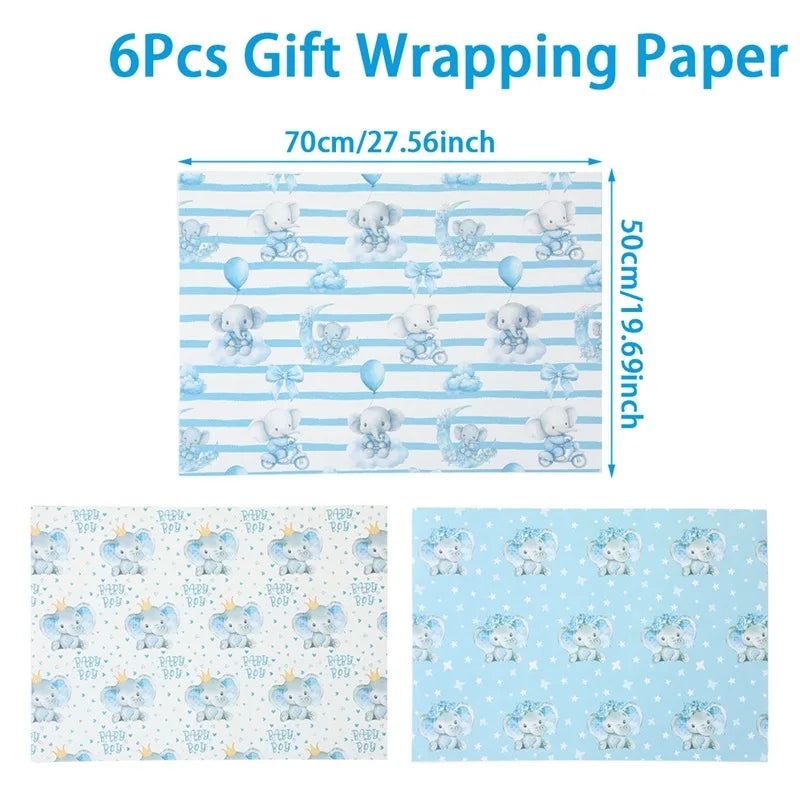 6Pcs Pink Bow 50x70cm Per Sheets Bow Theme Wrapping Paper Sheet Packaging For Kids Birthday Gift Wrap Craft Paper Decor Gifts Oasis Select D