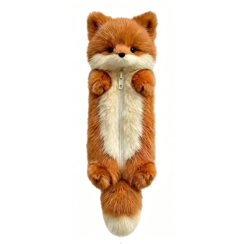 Plush Fox Pencil Case | Large Capacity Animal Stationery Pouch