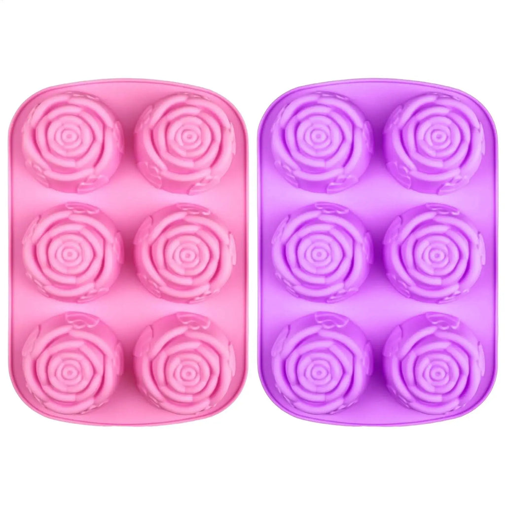3D Rose Ice Molds Ice Cubes Trays Make 6 Grids DIY Handmade Ice Ball Maker Silicone Cake Mold Bakeware Baking tool Ice Moulds Oasis Select