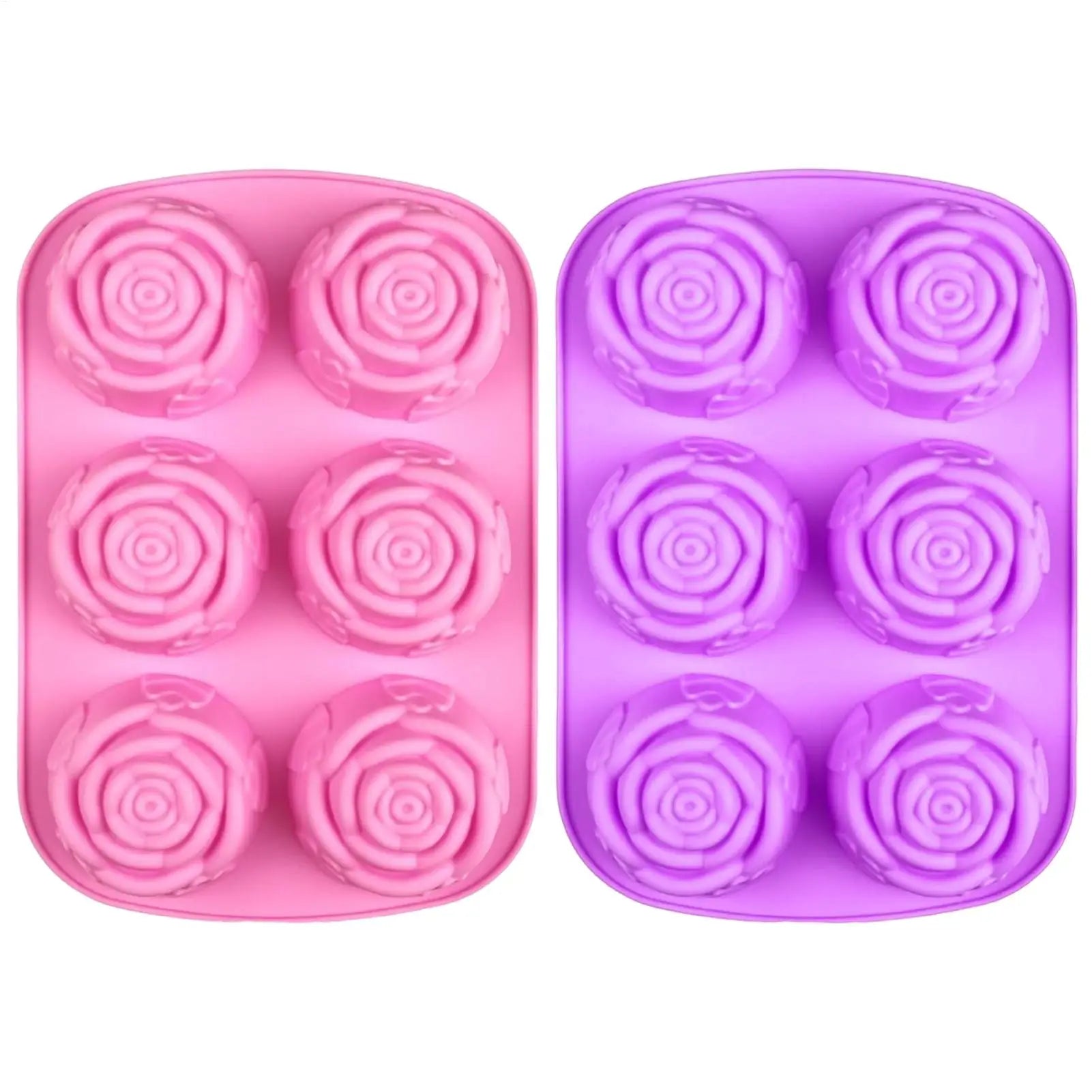 3D Rose Ice Molds Ice Cubes Trays Make 6 Grids DIY Handmade Ice Ball Maker Silicone Cake Mold Bakeware Baking tool Ice Moulds Oasis Select