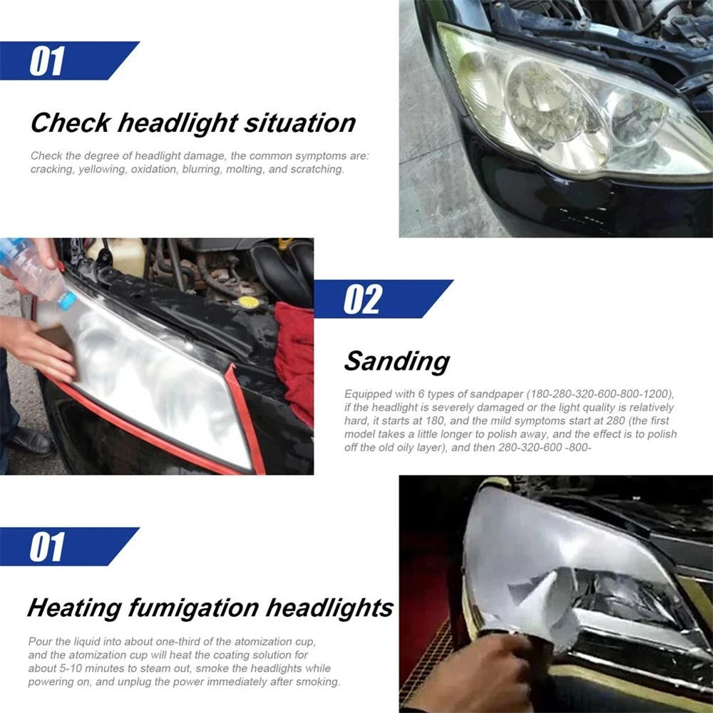 800g Car Headlights Restoration Liquid 600ml For Car Headlight polishing Renovator Headlight Polymer Refurbishmen Repair Oasis Select