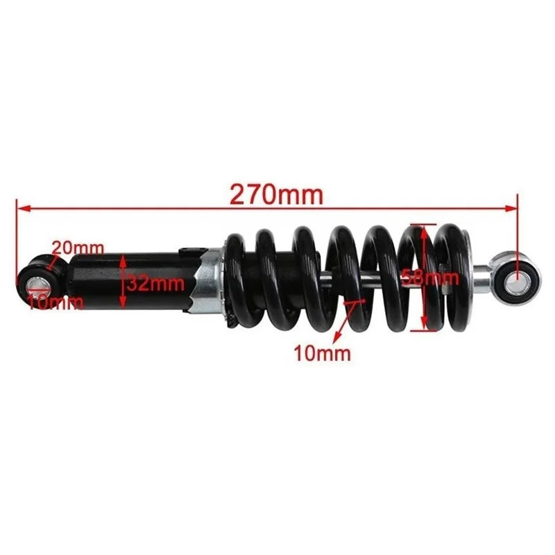240/250/260/270/290mm Motorcycle Shock Absorber Suspension Protection Rear Shocker Absorbers 1200LBS Dirt Bikes Not Hydraulic Oasis Select D Black