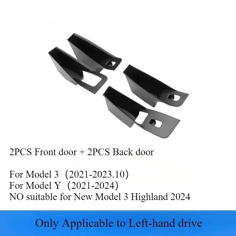 For Model Y/3/3+ Model Y Juniper 2025 Front Rear Car Door Storage Box Inner Handle All-inclusive Storage Box Car Accessories Oasis Select 21-24 M3Y 4PCS