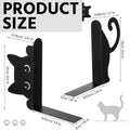 Cat Bookends 2Pcs Cat Book Ends Heavy Book Stand Shelf Book rack Iron Bookends Stand Organizer Book Home Desktop Decor Oasis Select Black 2Pcs