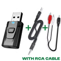 Bluetooth 5.4 Car Audio Transmitter Receiver USB Wireless Music Adapter With Mic Hands-free 3.5mm AUX/RCA For TV Headphone Car Oasis Select With RCA Cable