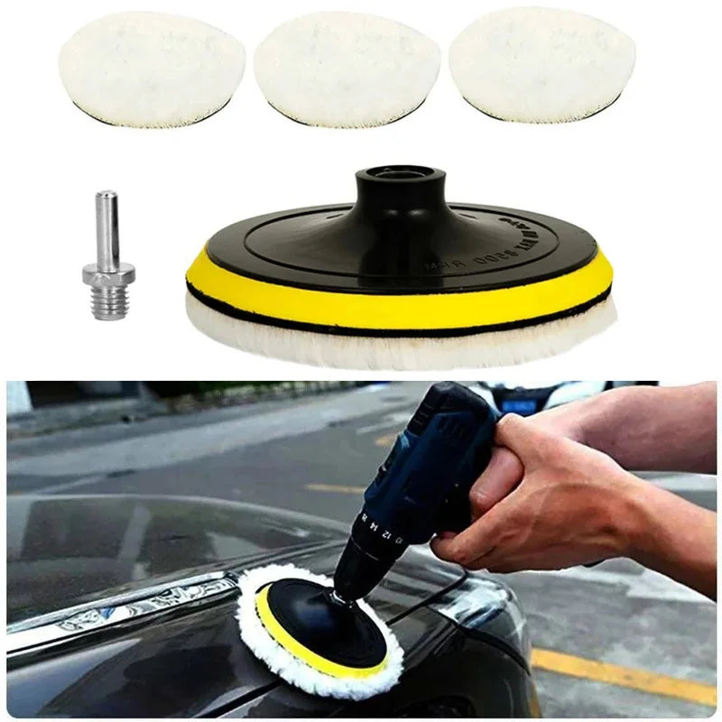 5-Pack Wool Car Polish & Wax Buffing Pads 3/5 Inch Kit Car Buffing Pad Kit Oasis Select