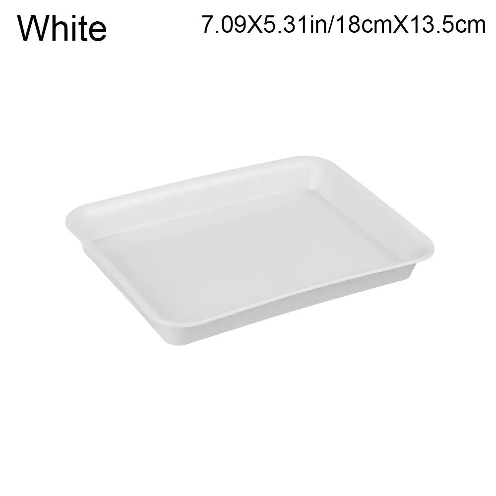 1PC Saucers Indoor Outdoor Flower Pot Plant Saucer Drip Trays Plastic Tray Rectangle Oasis Select White-18cmX13.5cm