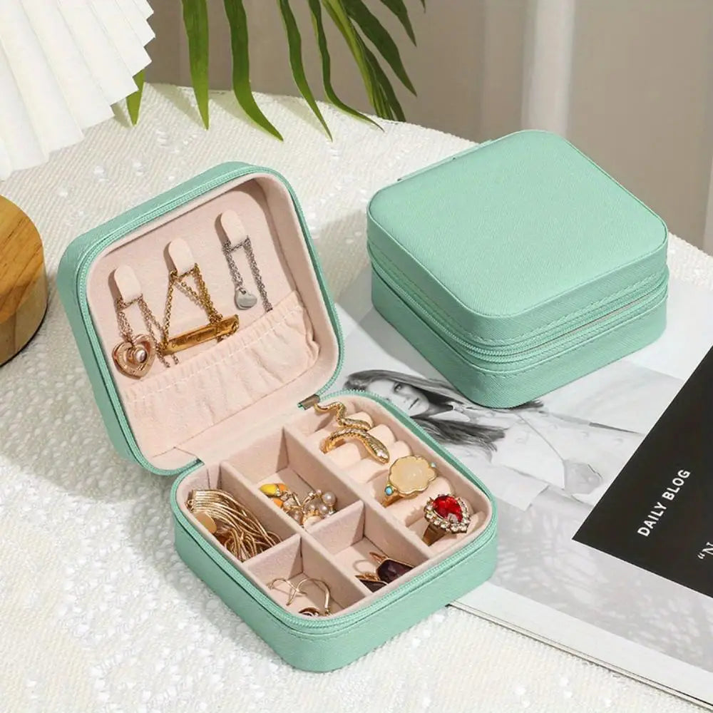 Mini Jewelry Box, Travel Portable Jewelry Case For Ring, Pendant, Earring, Necklace, Bracelet Organizer Storage Holder Boxes Oasis Select