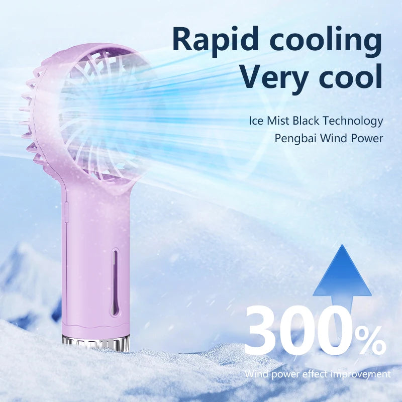Portable Mini Handheld Misting Fan – USB Rechargeable Spray Fan