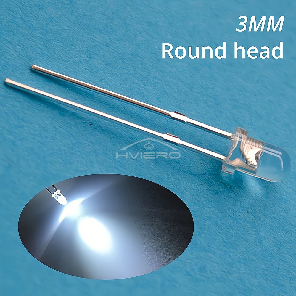100Pcs 3mm LED Diode Assortment Kit – Ultra Bright Multi-Color