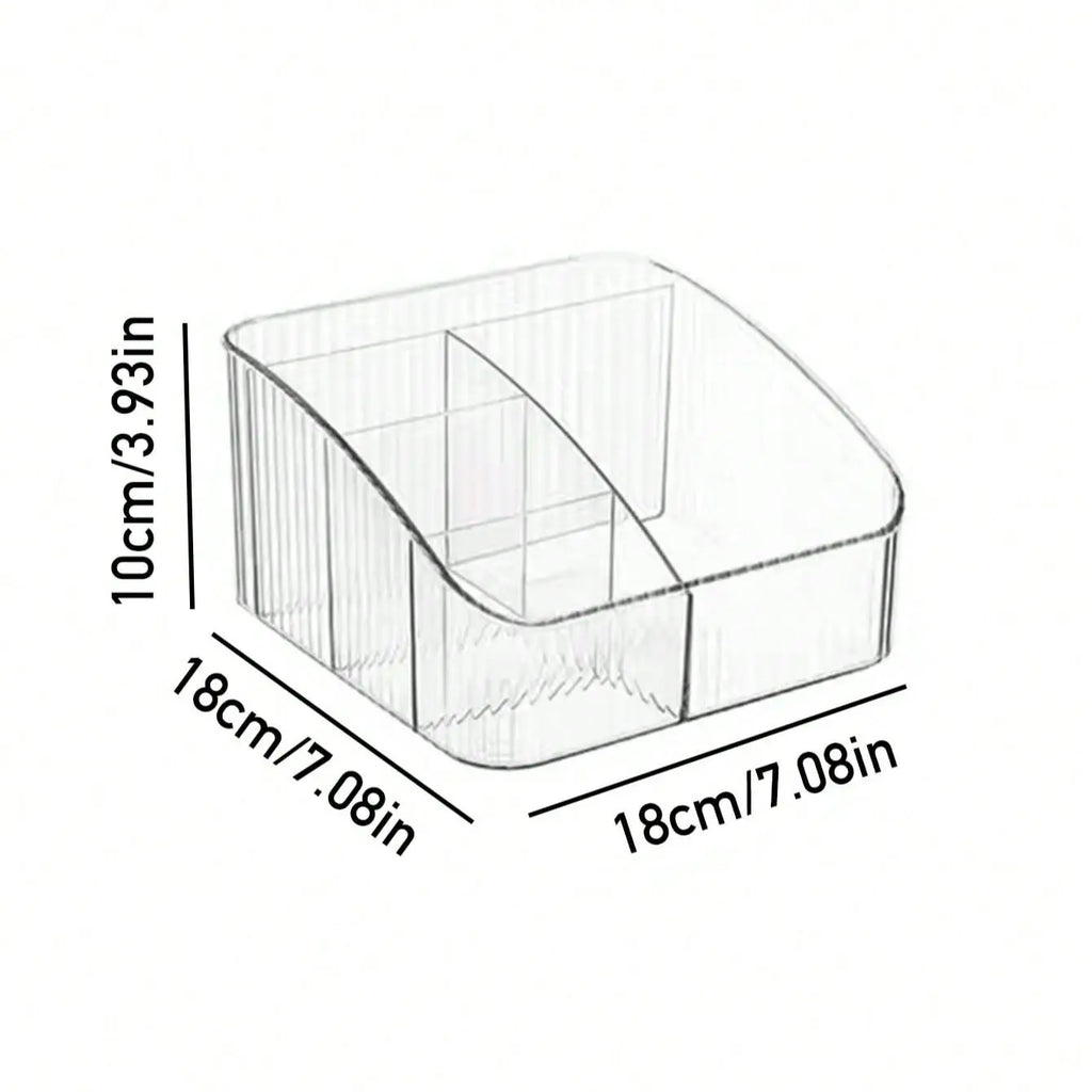 Desktop Five Grid Storage Box, Transparent Trapezoidal Acrylic Dressing Table, Household Lipstick And Cosmetics Sorting Box Oasis Select
