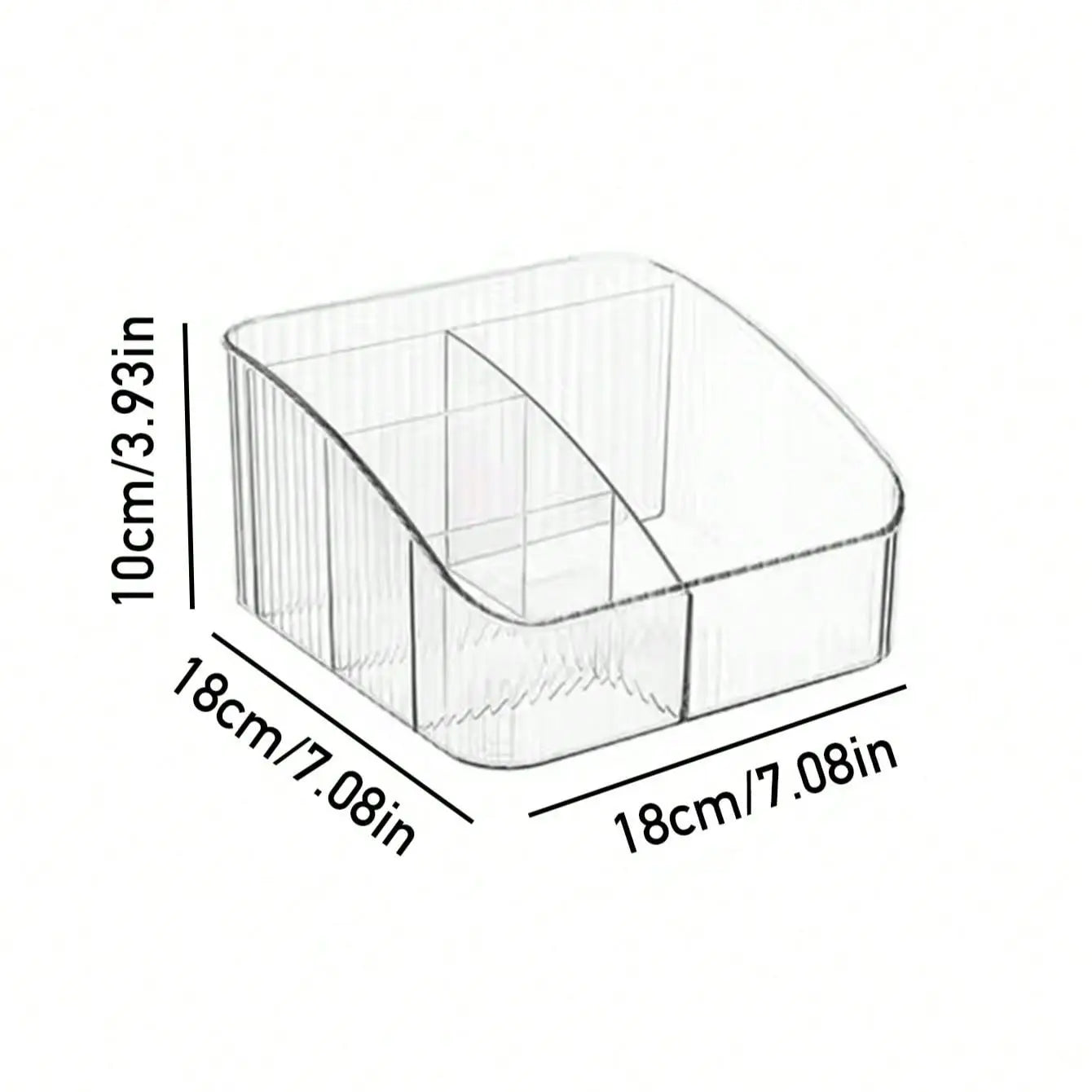 Desktop Five Grid Storage Box, Transparent Trapezoidal Acrylic Dressing Table, Household Lipstick And Cosmetics Sorting Box Oasis Select