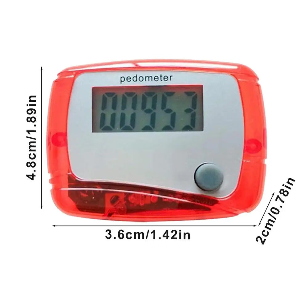 Small Pedometer Mile Counter for Walking Daily Target Monitor Digital LCD Pedometer for Senior Travel Hiking Outdoor Swimming Oasis Select Red