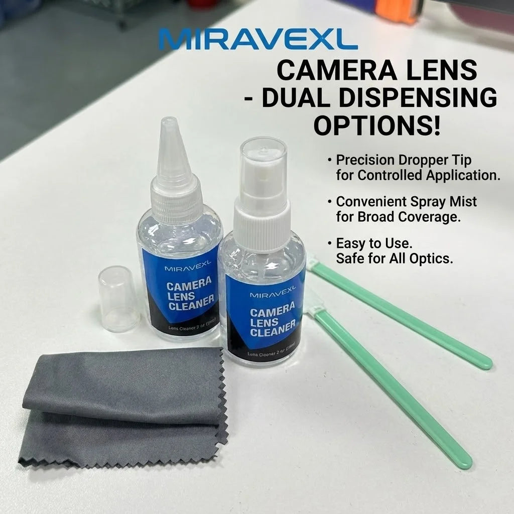 Professional Camera Lens Cleaning Kit Microfiber Cloth Sensor Swabs Spray Dropper Bottle For DSLR Glasses VR Optics Mac Monitors Oasis Select